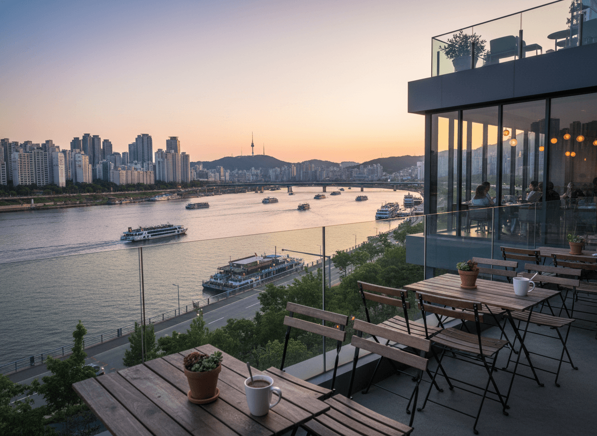 망원한강공원에서 노을 보며 자소서 쓰기